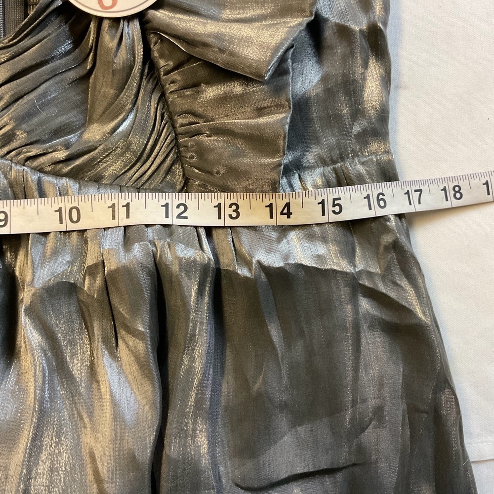 Entro Shimmering Silver Ruffle Mini Dress - Picture 7 of 10